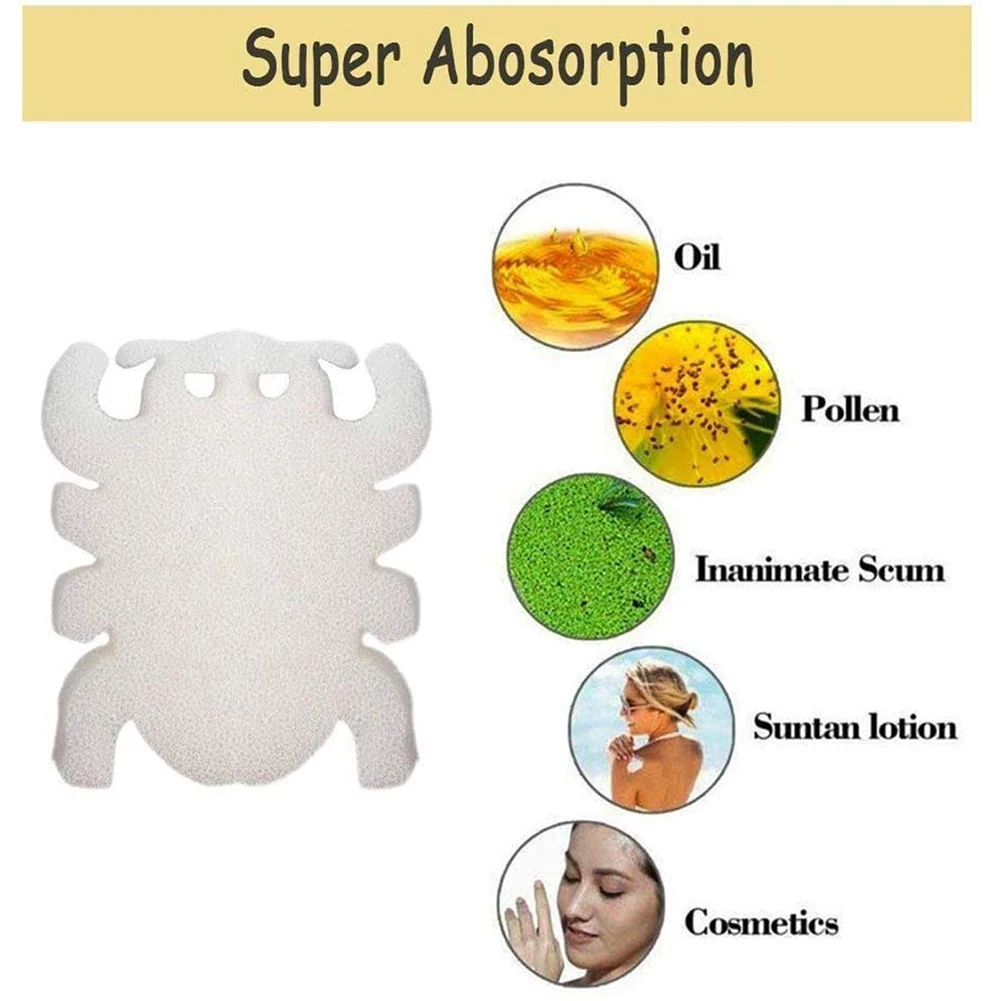 6pcs Pools Scum Sponges with 50pcs 6-in-1 Test Strips Cartoon Spider Shape Oil Grime Absorbing Sponge Cleaning Filter | Спорт и