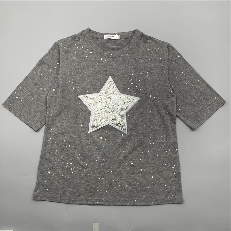 S 2XL летние повседневные футболки серого и черного цвета свободные топы с