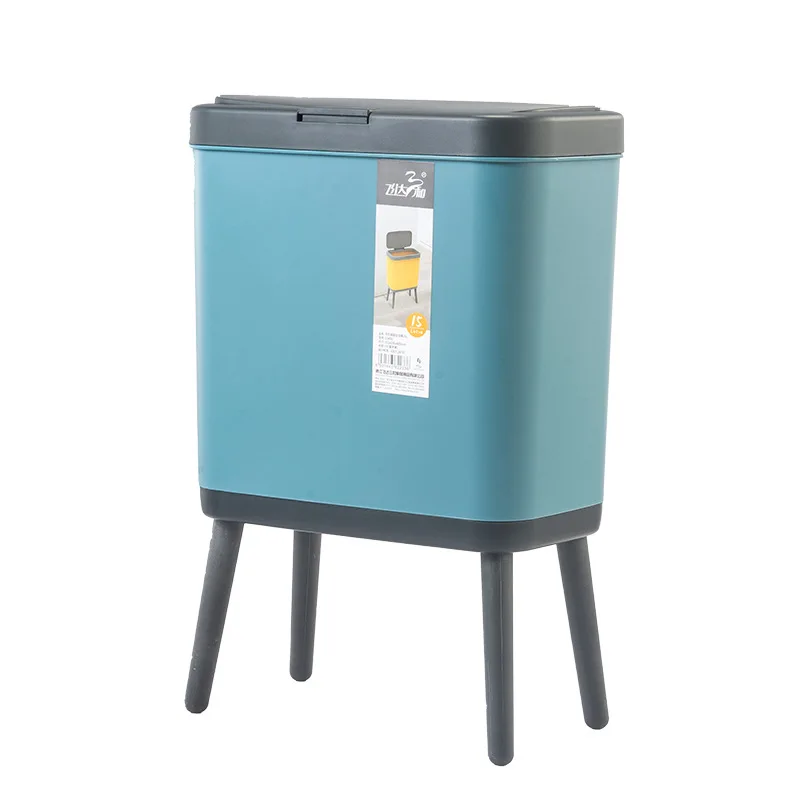 

Multifunctional Trash Can Dry And Wet Sorting Trash Bin Bedroom Office Dustbin Waste Bin For Kitchen Narrow Design Saves Space