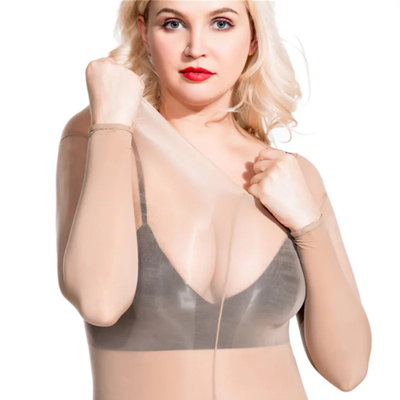 Сексуальное женское блестящее прозрачное боди 8D с открытой/закрытой
