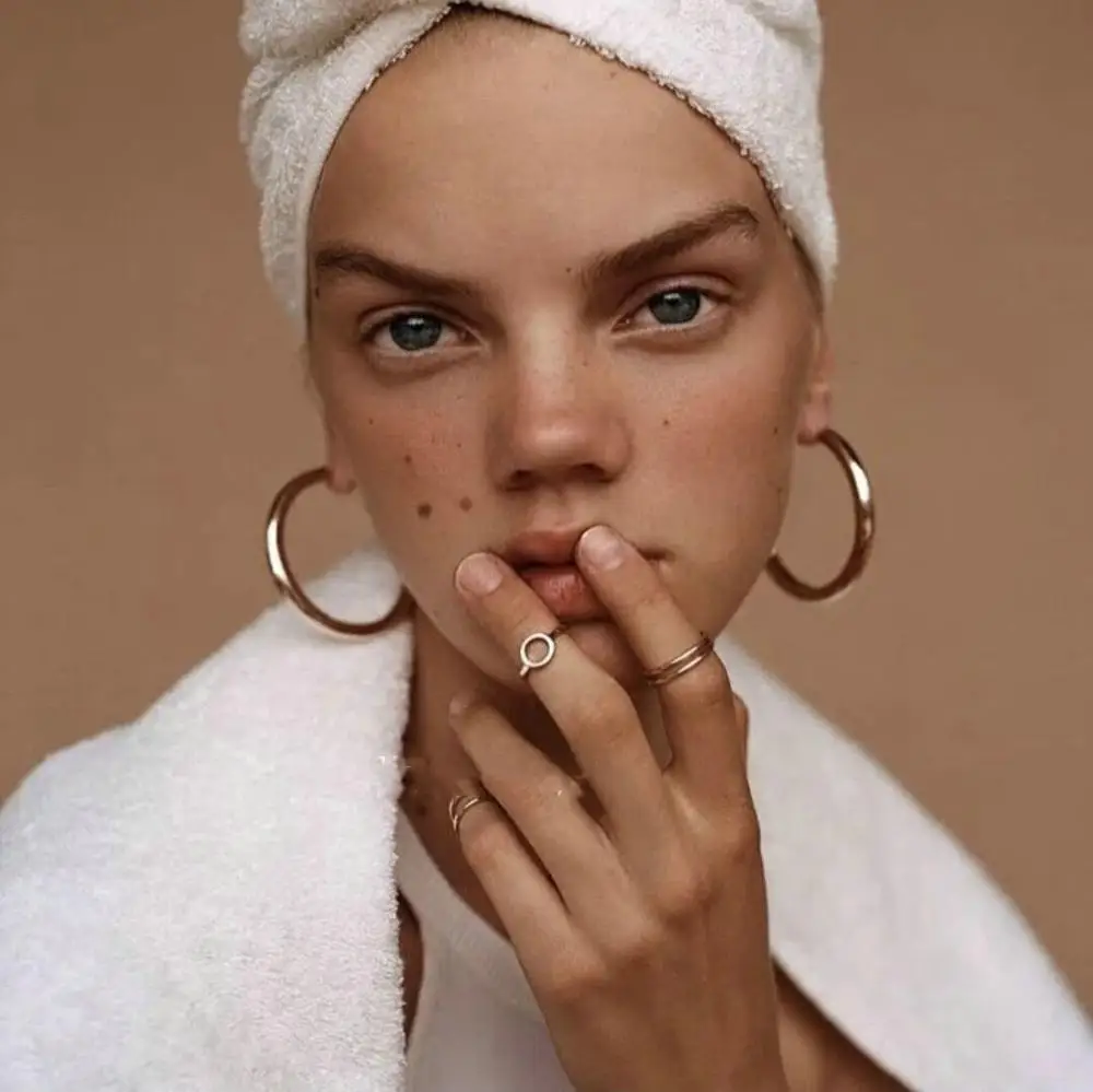 Модные простые серьги-кольца золотого цвета из латуни маленькие большие круглые