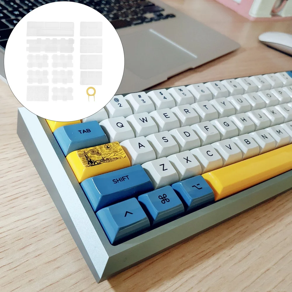 

13pcs Chic Key Cap Mold Crystal Silicone Mold Epoxy Mechanical Keyboard Mold