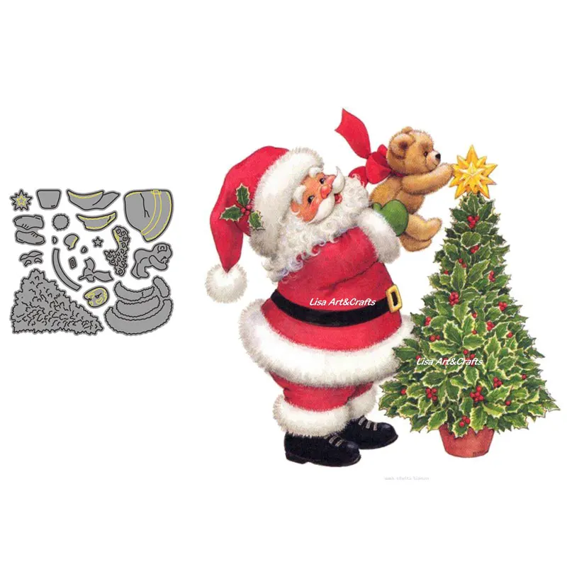 Форма для вырезания рождественской елки в виде Санты трафарет в форме медведя, металлическая, Скрапбукинг крафт бумага, 2020 Форма для вырезания рождественской елки в виде Санты трафарет в форме медведя, металлическая, Скрапбукинг крафт бумага, 2020