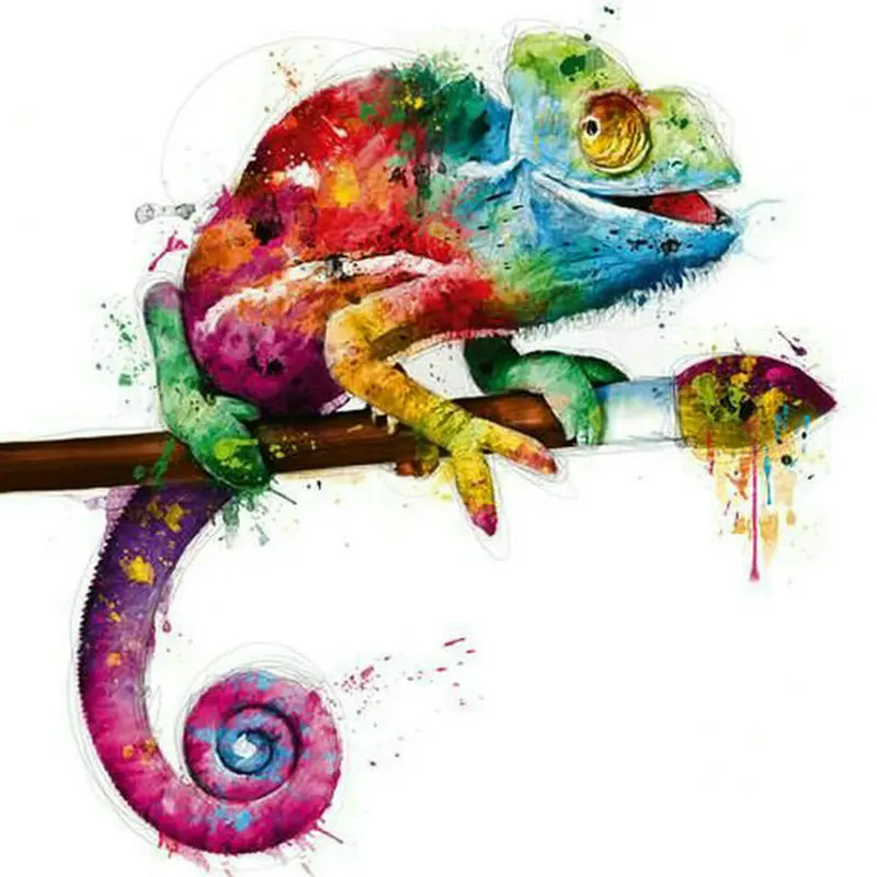 

NEW Animal Color Lizard Full Diamond Painting 5D DIY Round Square AB Drill Resin Icon Handicraft Patch Embroidered