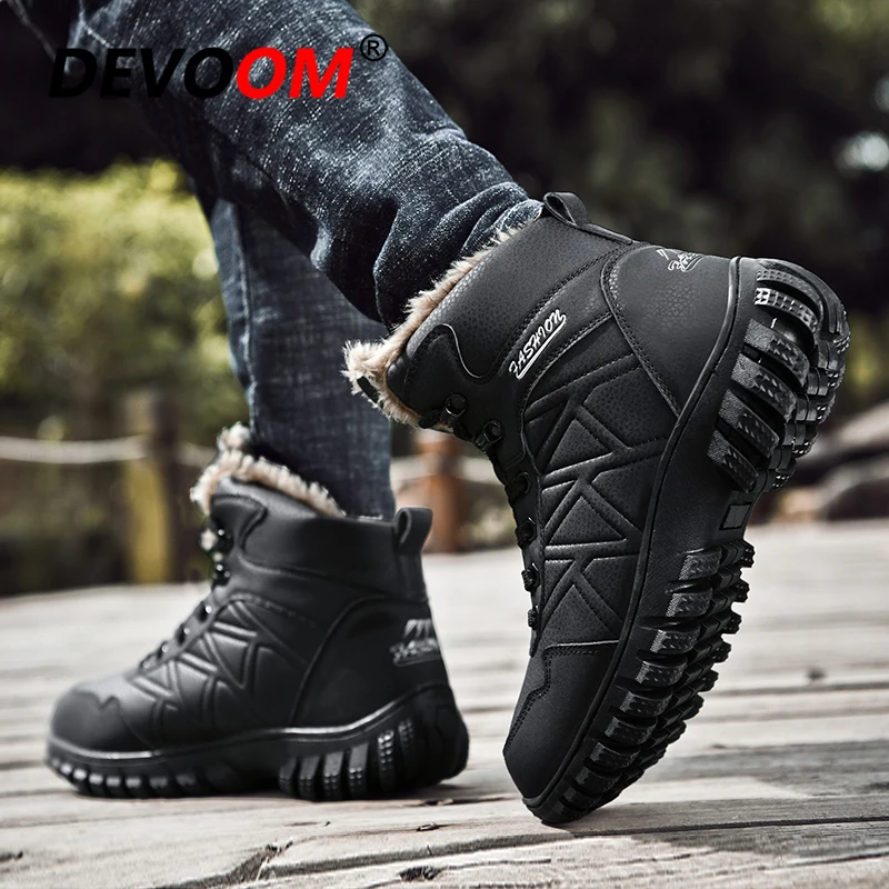 Мужские зимние кожаные кроссовки для активного отдыха альпинизма горного