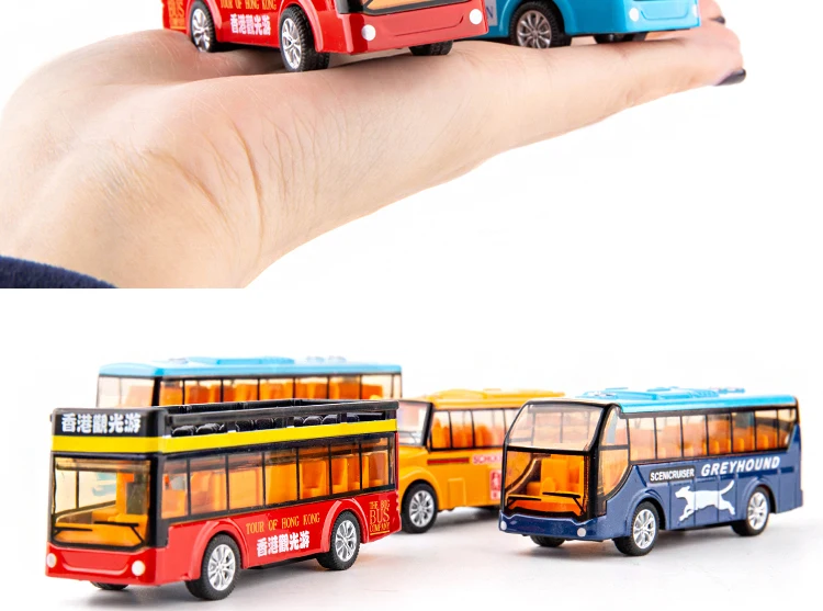 1: 64 Высокая модель автобуса, автомобильный сплав, мигающий звуковой светильник, Обучающие игрушки, подарки для детей, Детский костюм,, автобус