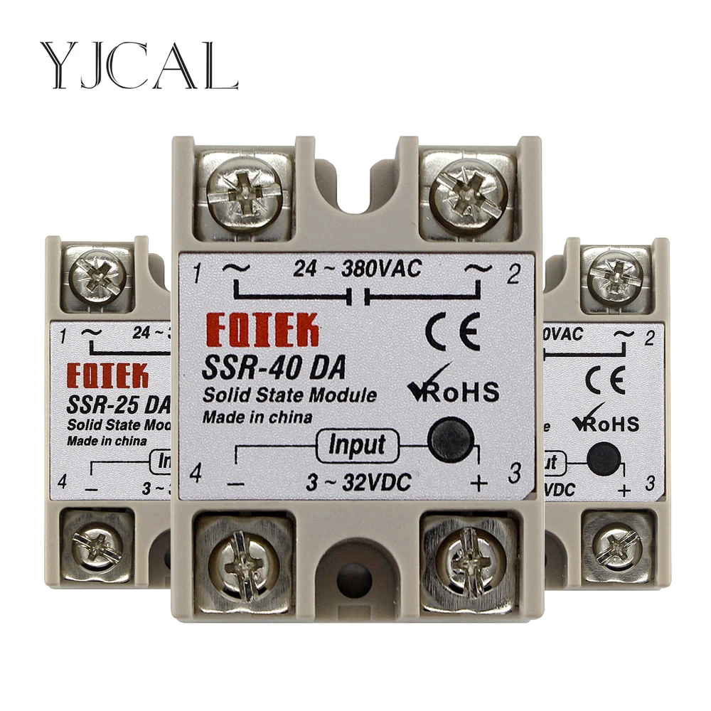 SSR 10DA 25DA 10a 25a 40a твердотельный релейный модуль 3 32 в вход постоянного тока 24 380 выход
