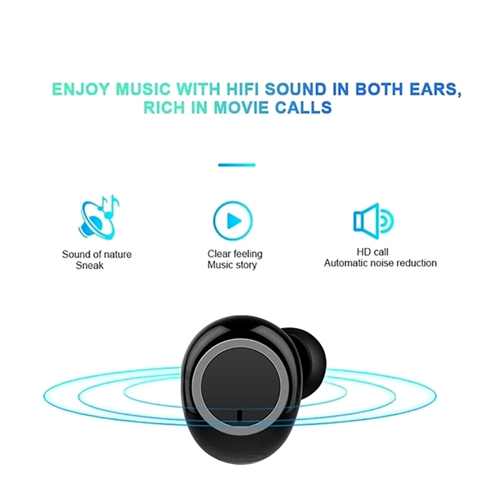 TWS беспроводные наушники Bluetooth 5 0 гарнитура дисплей питания сенсорное управление