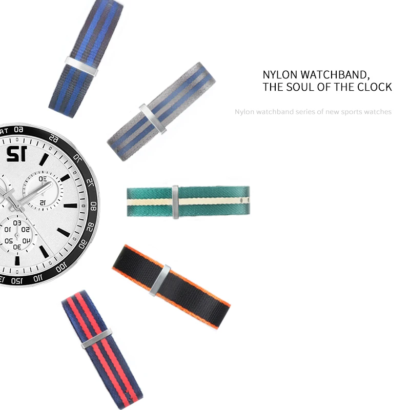 Ремешок мужской спортивный в стиле НАТО 20 мм 22 для часов Seamaster 300 600 черный