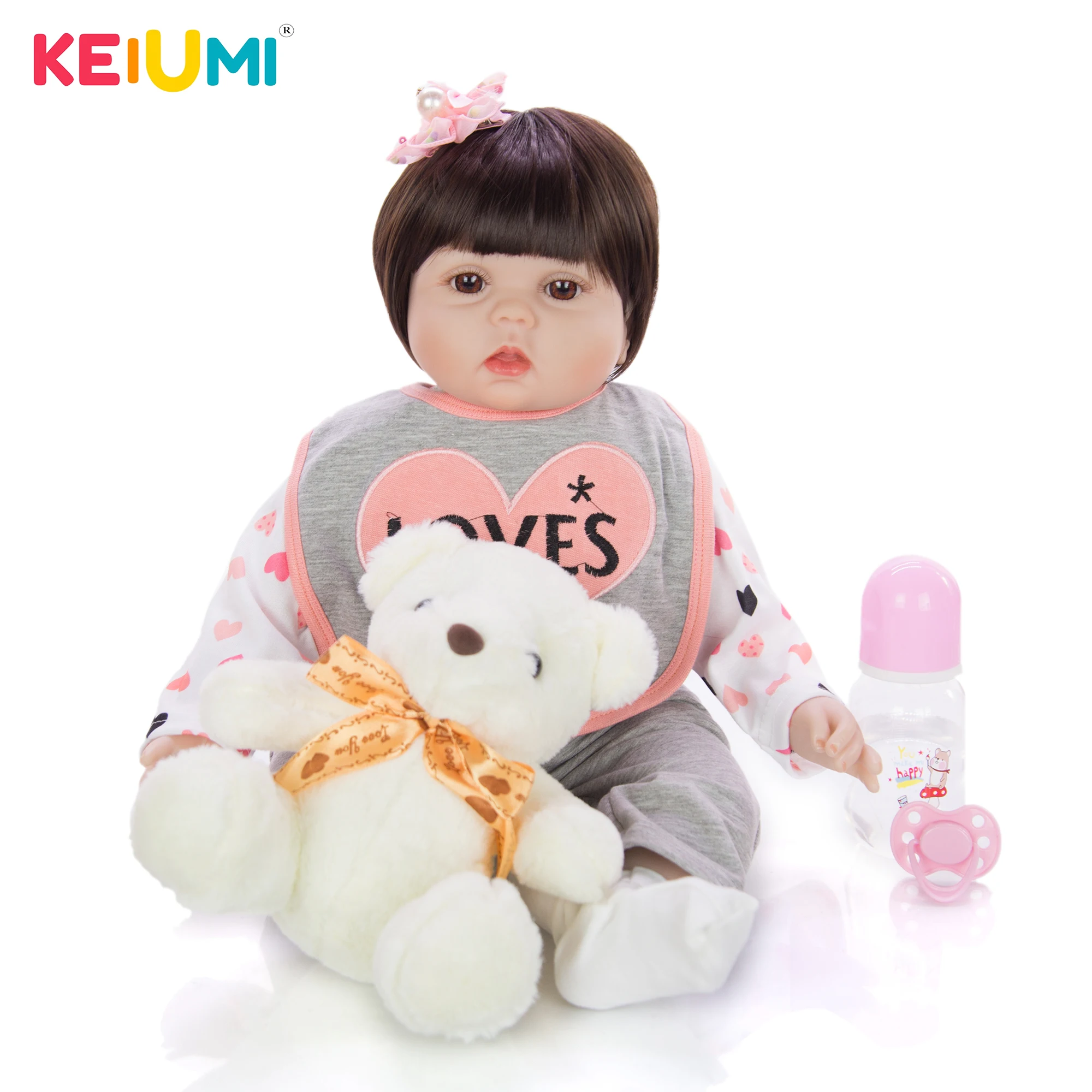 KEIUMI горячая Распродажа 22 дюймов перерожденные куклы младенцы мягкий силиконовый