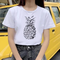 t shirt women pineapple color harajuku t shirts white style wild cute series printing short sleeved female t shirts