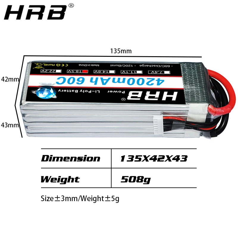 Аккумулятор HRB 5S 18 5 V Lipo 4200mah XT60 T Deans EC5 XT90 S TRX для мультикоптера FPV самолета