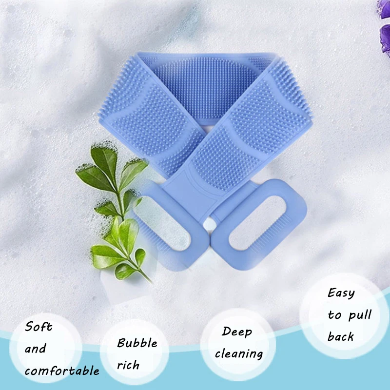 

Silicone Gel Scrub Bath Brush Strip Massage Back Rubs Bathing Tape Long Back Rubbing Sided Silicone Scrub Body Skin Bathroom