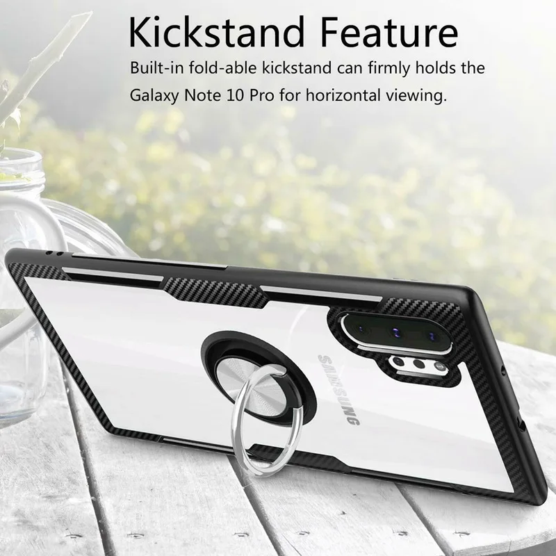 S10plus магнитное кольцо чехол для Samsung Galaxy Note 10 pro S10 5G Note9 Прозрачная мягкая
