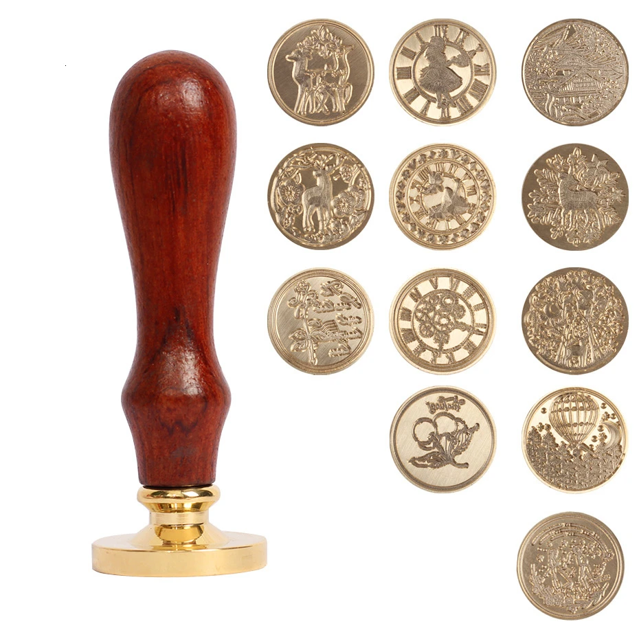 Штампы восковые в античном стиле для запечатывания растений деревянная ручка