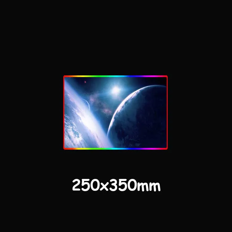 XGZ большой коврик для мыши RGB черный с краями замка планетой HD земным узором