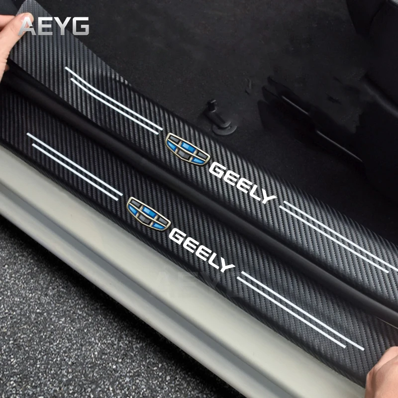 

Car Door Threshold Plate Carbon Fiber Sticker For Geely Atlas Coolray Emgrand EC7 EC8 X7 EX7 CK2 CK3 GL GS Interior Accessories