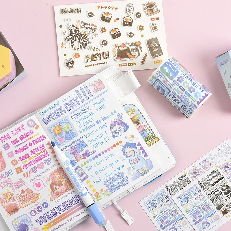 8 шт./лот наклейка Угадай бокс из двух серии сделай сам бумажная декоративная