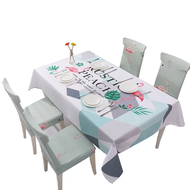 

Waterproof Tablecloth Nordic Home Decoration Tablecloth Table and Chair Kits Elastic All-Inclusive Chair Cover