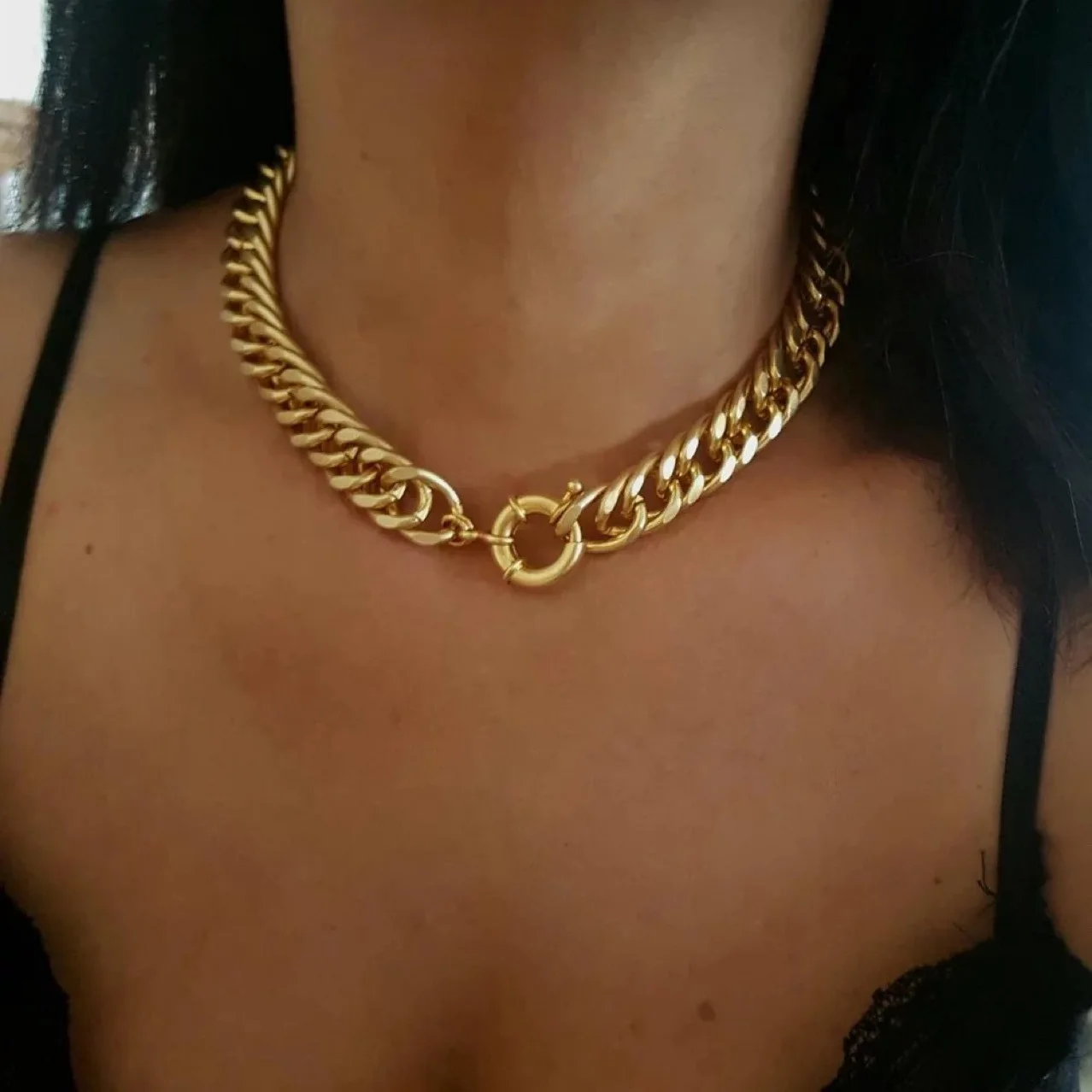 Кубинский чокер Майами для девушек ожерелье из нержавеющей стали в стиле панк и