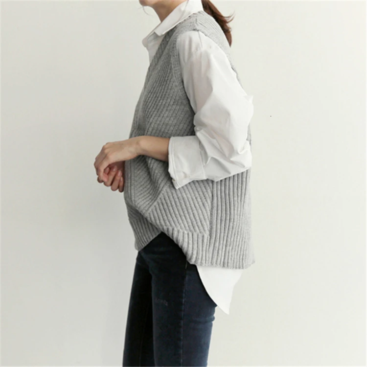 Свитер жилет женский 2019 новая осенняя и зимняя Корейская версия набора диких