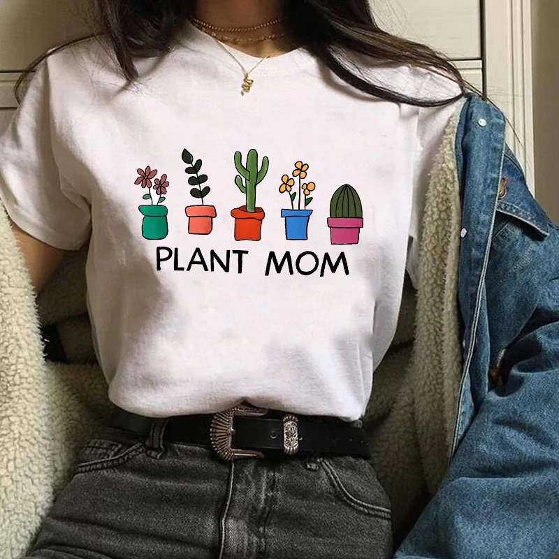 

Women Cactus Singing Cartoon Womens Lady T-Shirt T Shirt T-shirts Short Sleeve Tees Tops Graphic Female