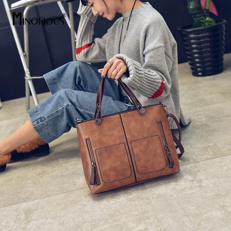 Сумка на плечо MINOFIOUS Женская винтажная повседневная для ежедневных покупок|Сумки