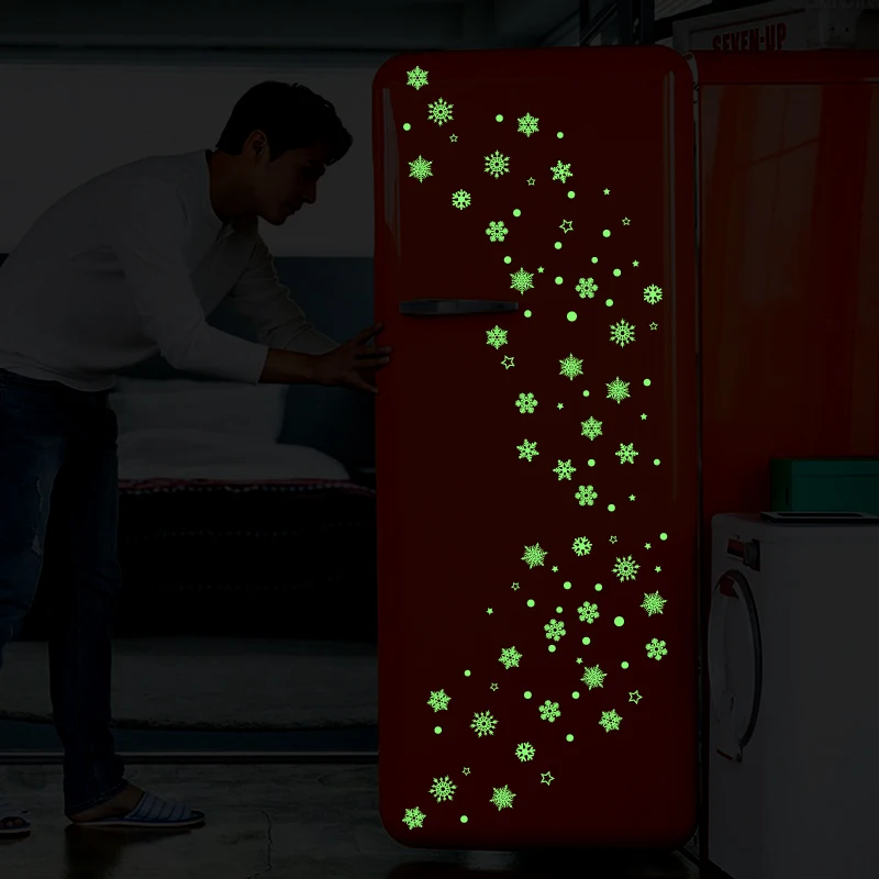Светящаяся в темноте Рождественская Снежинка Наклейка на окно светящаяся
