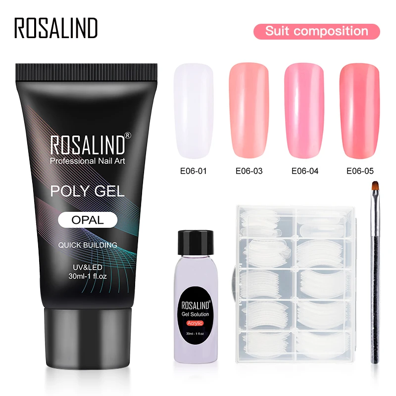 ROSALIND поли набор гель-лаков для ногтей для дизайна ногтей расширение строительный гель для маникюра полигель набор для ногтей лак