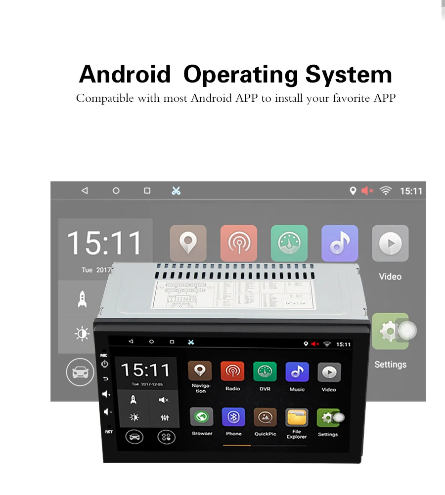 Автомагнитола TOPSOURCE 7 &quotFHD емкостный сенсорный экран 2 din android 6 0 MP5 плеер