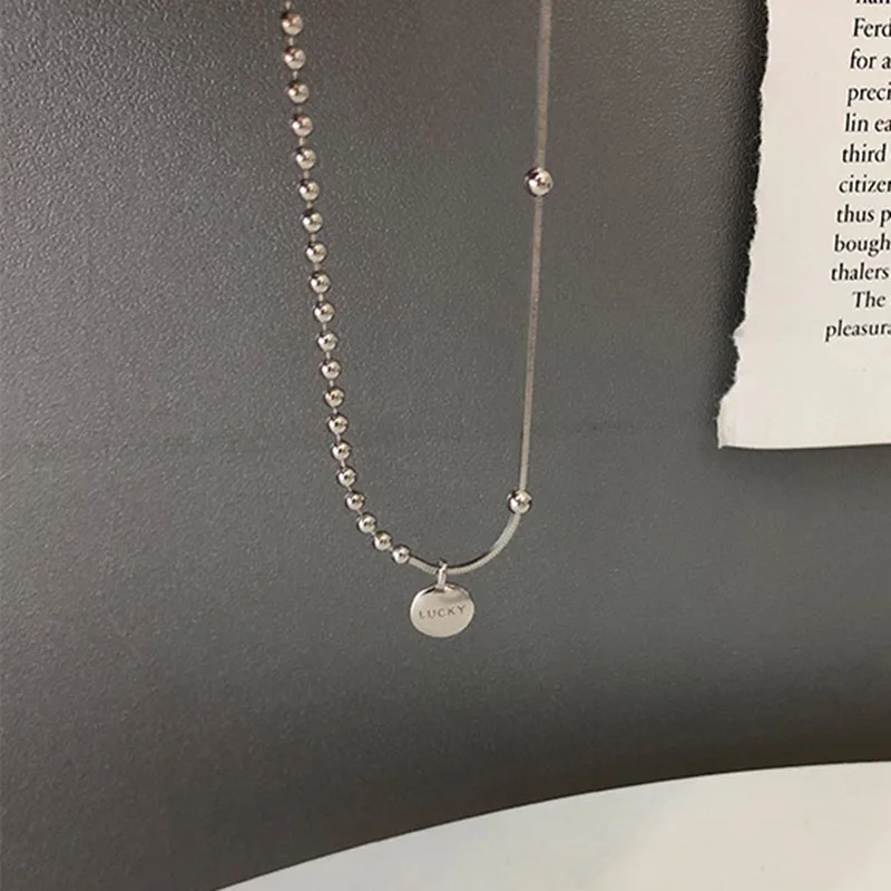 

YAOLOGE 2021 New 925 Sterling Silver Anklet Simple Fashion Lucky Tag Thai Silver Ladies Couple All-Match Jewelry Gift