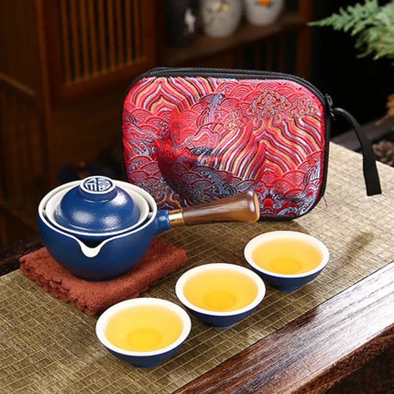 

1 Teapot 3 cup travel Tea Set Handmade Tea Pot Cup Set Chinese Tea Ceremony Gift Kung fu Tea Cup Teaware