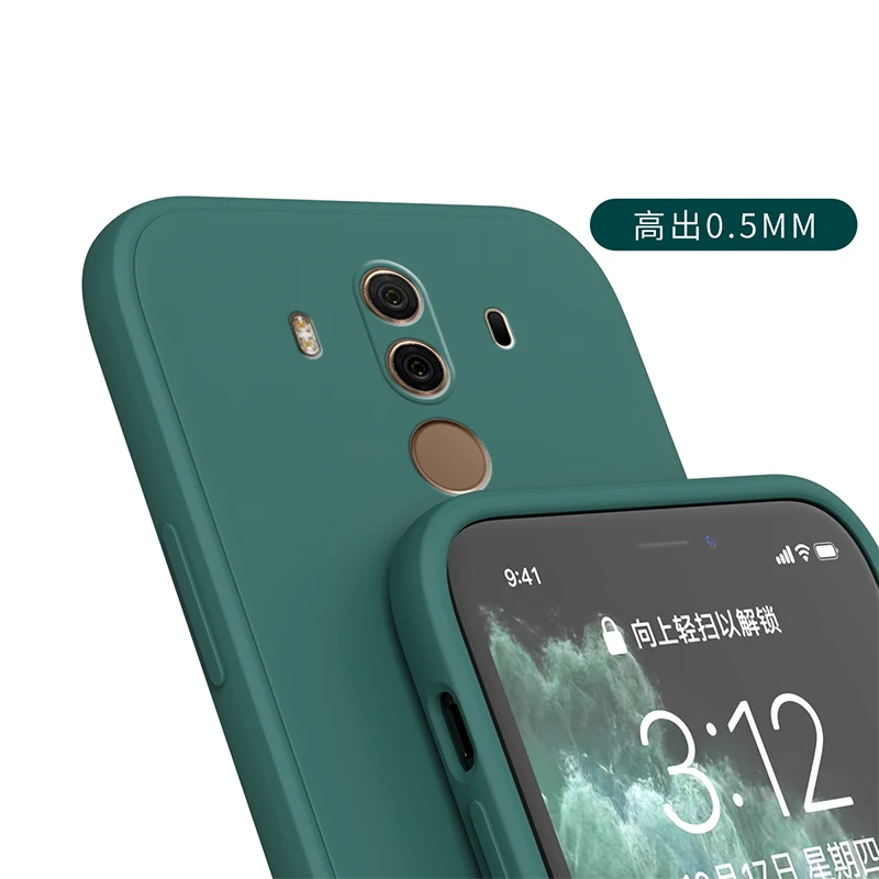Soft Phone Case for Huawei Mate 10 9 Pro Straight Edge Fundas Mate10 10pro Mate9 Original Square Liquid Silicone Thin Back Cover | Мобильные