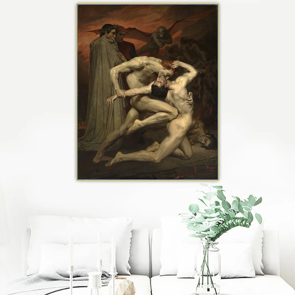 Цитон Вильям Адольф Bouguereau Dante Данте и Вирджил в аду Canvas Холст Картина маслом