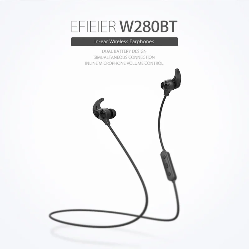 EDIFIER W280BT Беспроводные наушники с шумоподавлением IPX4 Спортивные наушники Bluetooth V4.1 наушники-вкладыши с микрофоном для xiaomi huawei IOS