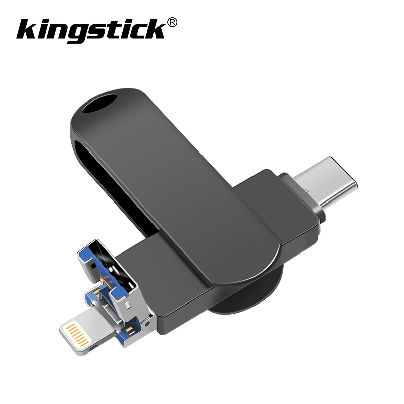 OTG USB флеш-накопитель с поворотом 256 ГБ 16 32 64 128 3 в 1 Micro флешка Флешка для iPhone/Android/PC |