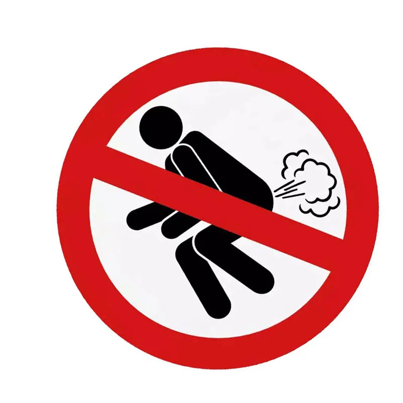 

No Farting Car Funny Sticker Car Modeling Warning Sign PVC Personality Sticker Car Products Window Decorations 13cm*13cm