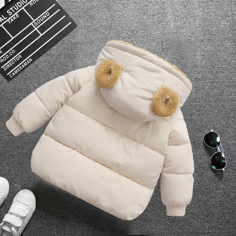 Верхняя одежда для девочек модные зимние пальто с капюшоном из плотного бархата