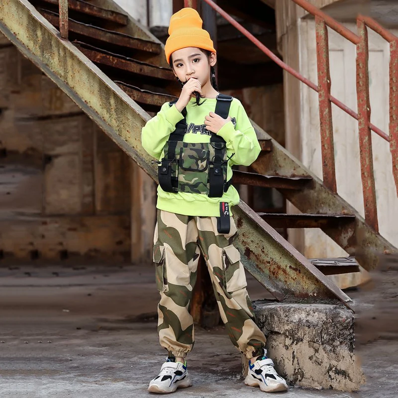 2020 в стиле хип-хоп танцевальный костюм Дети Джаз Одежда для девочек уличная