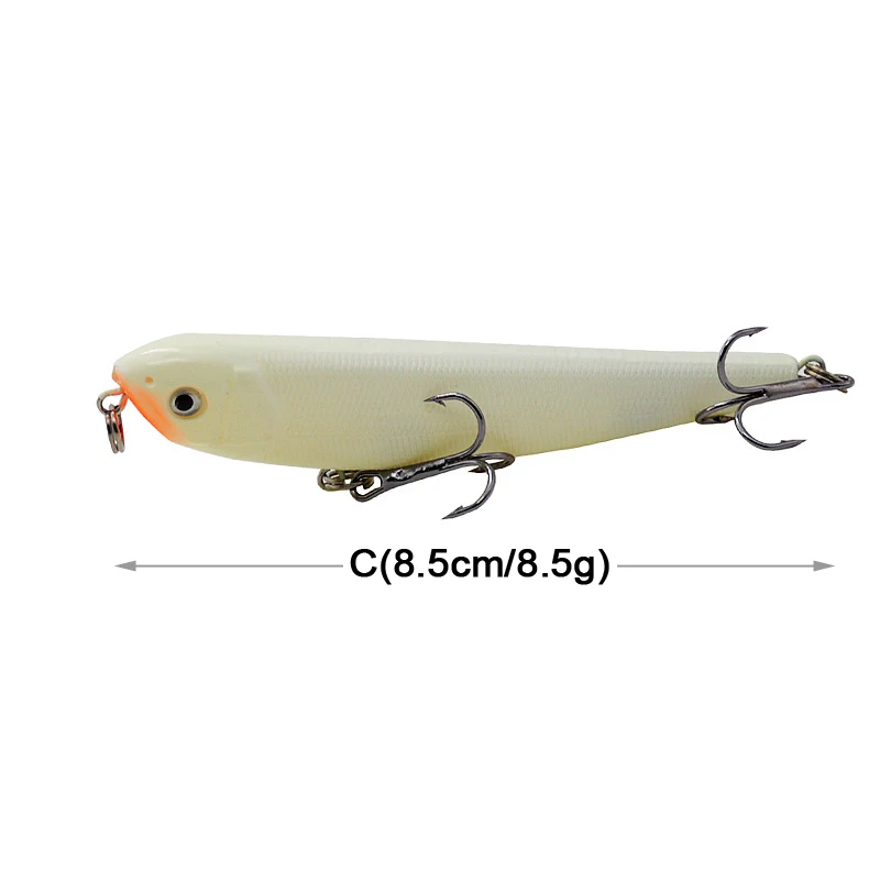 1pc x Luminous Minnow Hard Bait Artificial Bass Lures With Treble Hooks Crankbaits Pike Carp Pesca Fishing Tackle | Спорт и