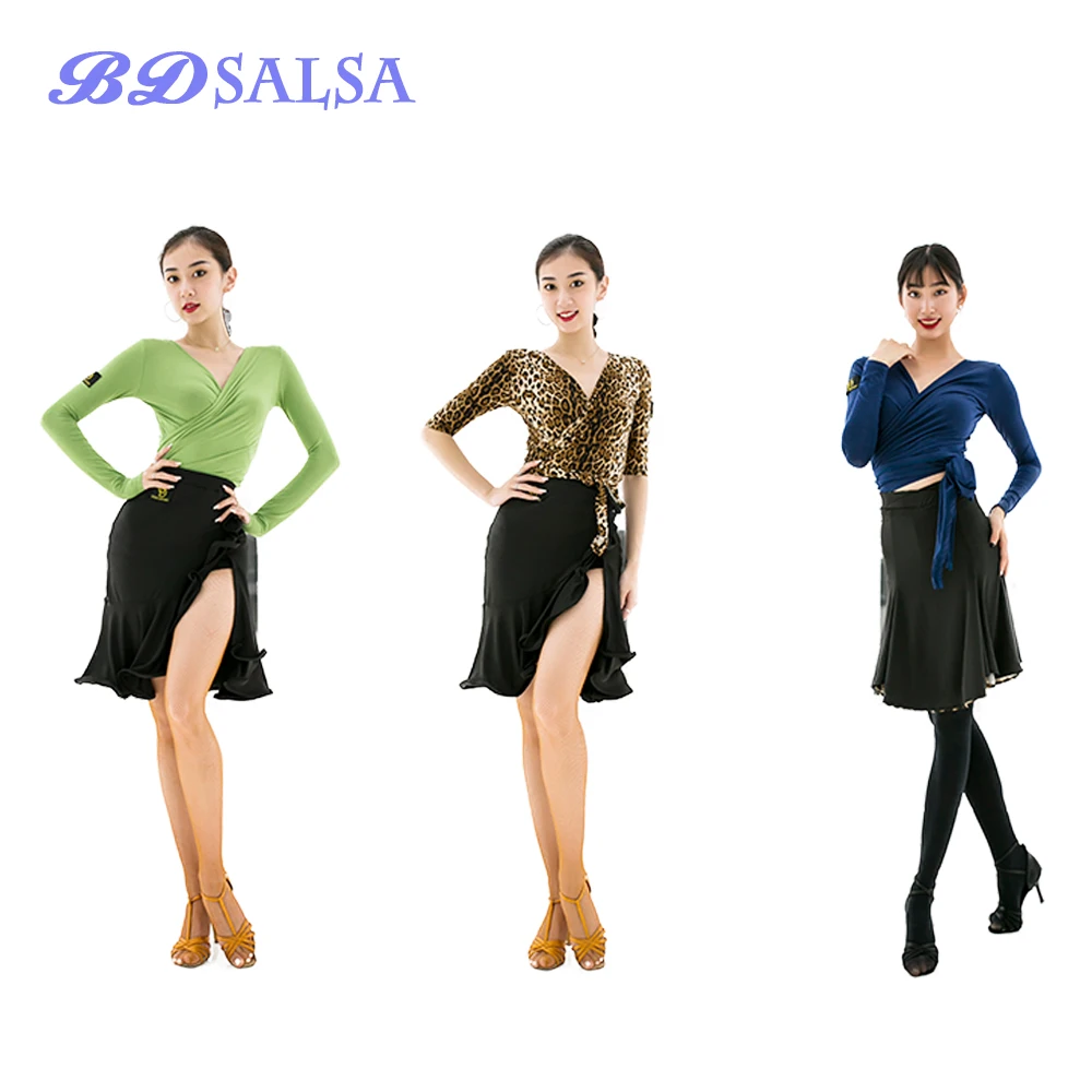 Sportswear Latin Dance Clothes Women's Summer Dress Adult Dance Practice clothes Dancing Outfit Two ways to wear Tops DA440 HOT