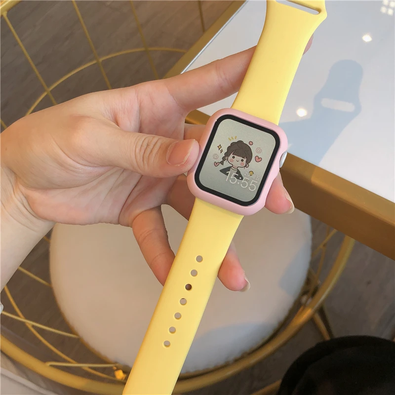 Ремешок силиконовый для apple watch band 44 мм 40 38 42 резиновый браслет iwatch Series 6 5 4 3 Se 7 |