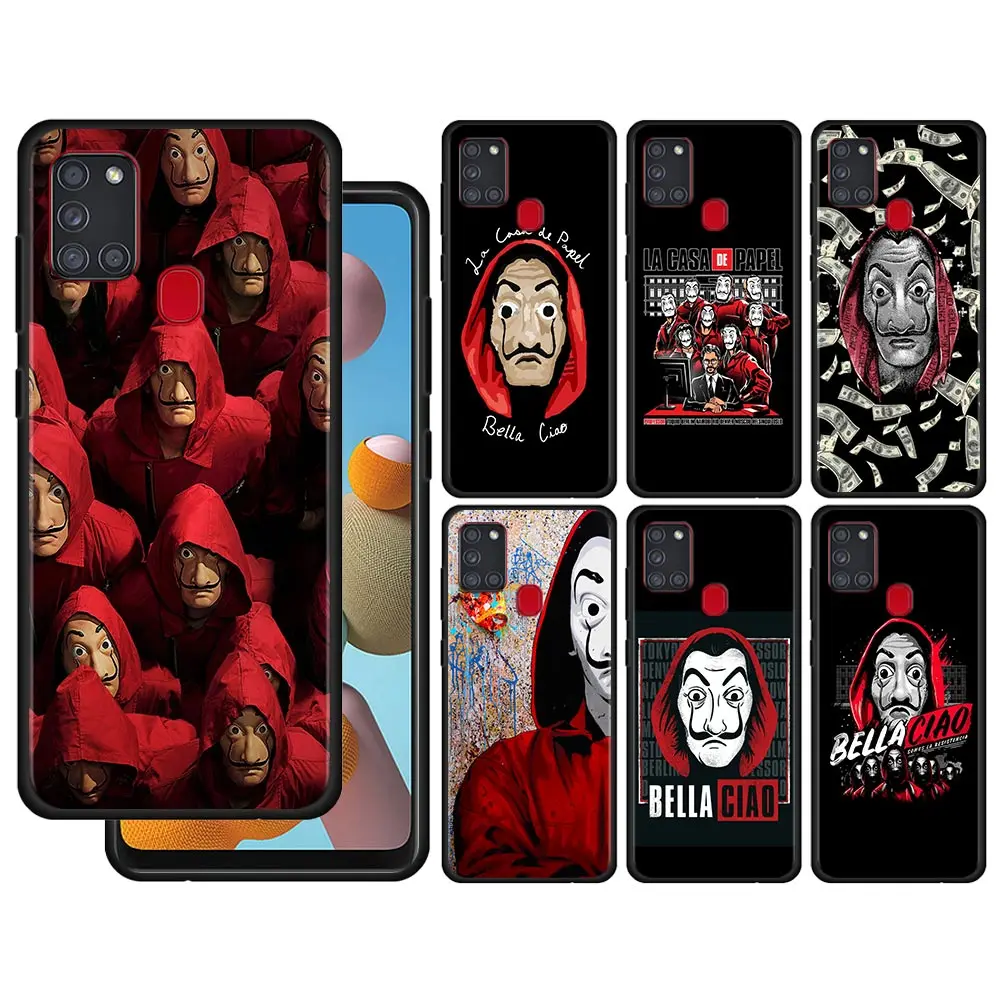 

Case For Samsung Galaxy A22 A51 A12 A21s A71 A31 A52 A32 A02s A11 A72 A41 A42 A01 A02 A21 Cover la casa de papel bella ciao