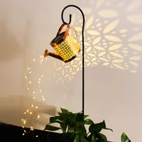 solar garden kettle landscape light with%c2%a0lantern watering can shower art led lamp for lawn courtyard street decoration
