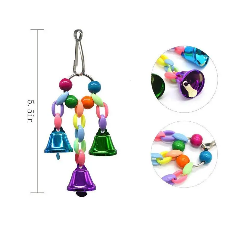 

6Pcs Bird Swings Toys Parrot Perches Hanging Cockatiels Chew Rattan Ball Bell Toy