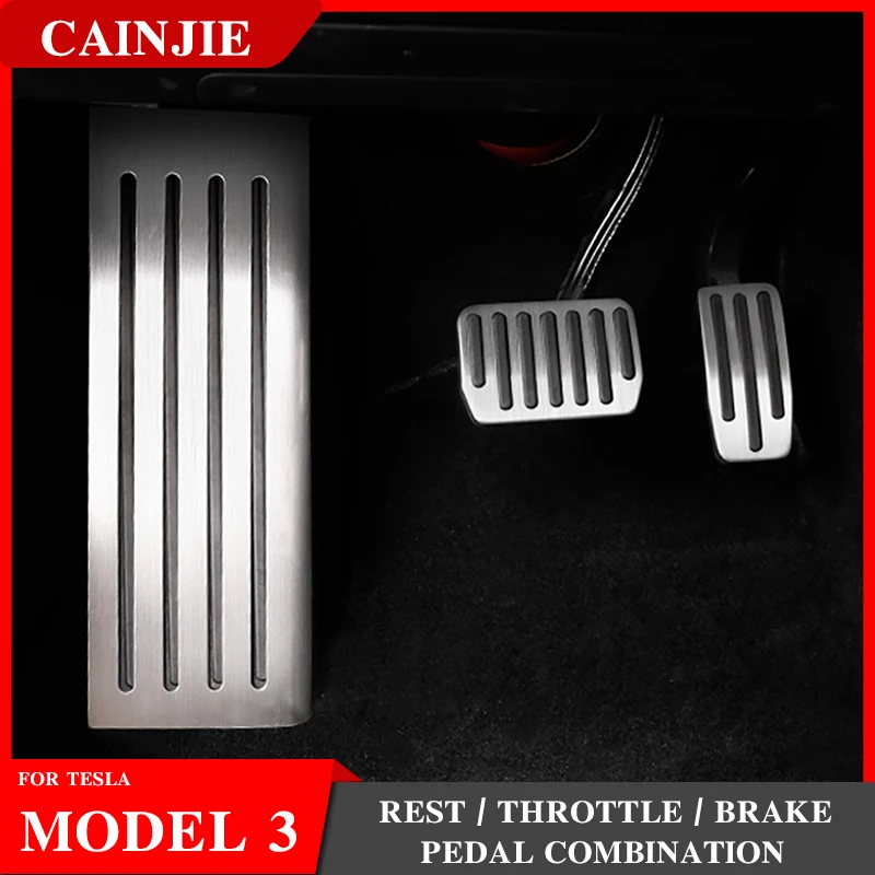 

2021 Model Y Car Foot Pedal Pads Covers For Tesla Model 3 Accessories Aluminum Alloy Accelerator Brake Rest Pedal Model Three
