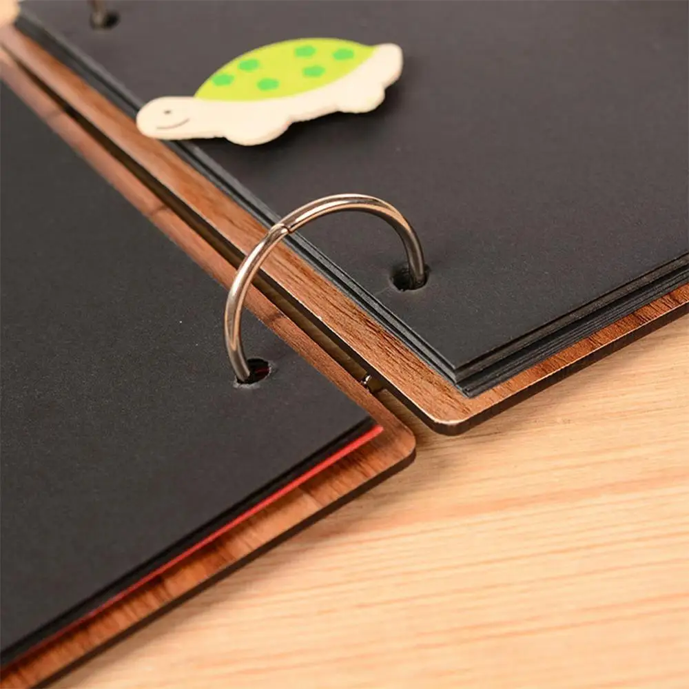 

150*110mm Wood Covering Handmade Albums Loose-leaf Lovers Album Photo Album Baby Pasted Wedding Album DIY Photo Memorial V4O3