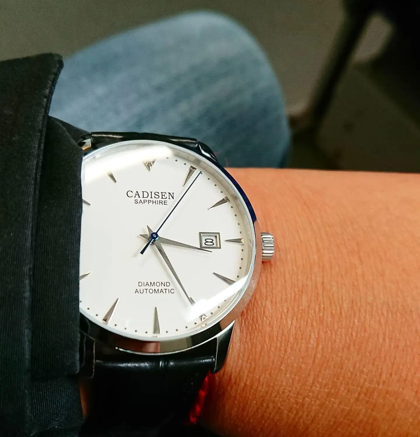 Мужские часы CADISEN автоматические механические наручные MIYOTA 9015 топовый бренд