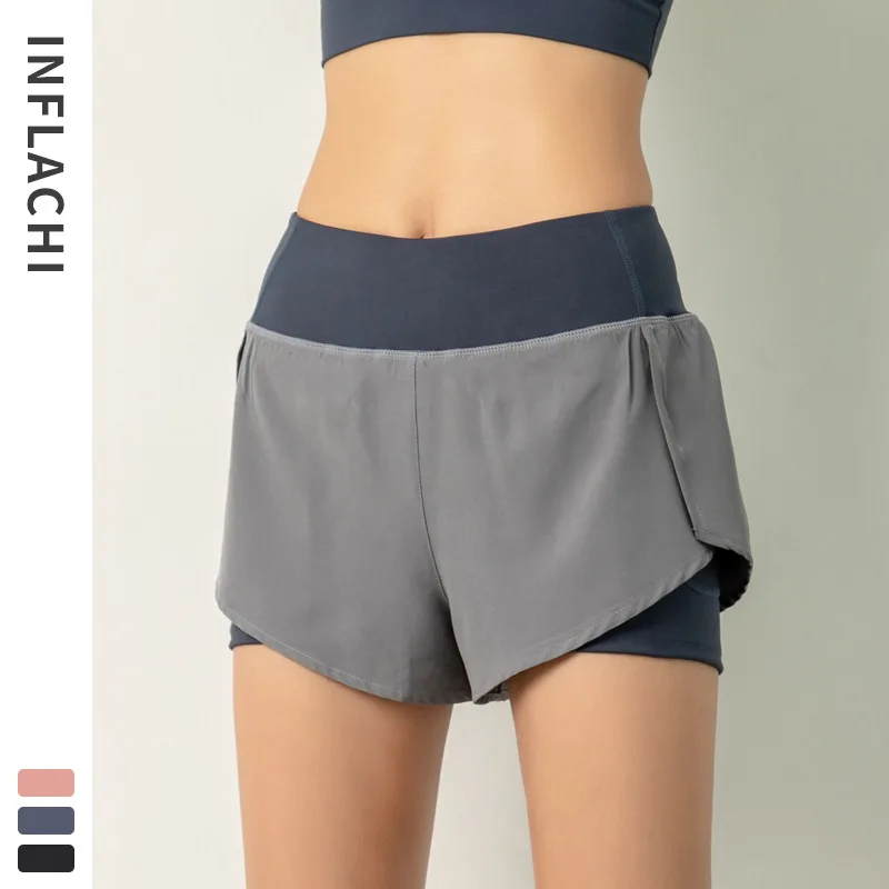 

Summer Running Shorts Women 2 In 1 Marathon Quick Dry Shorts Gym Loose Sport Shorts Breathable Yoga Shorts Activewear For Women