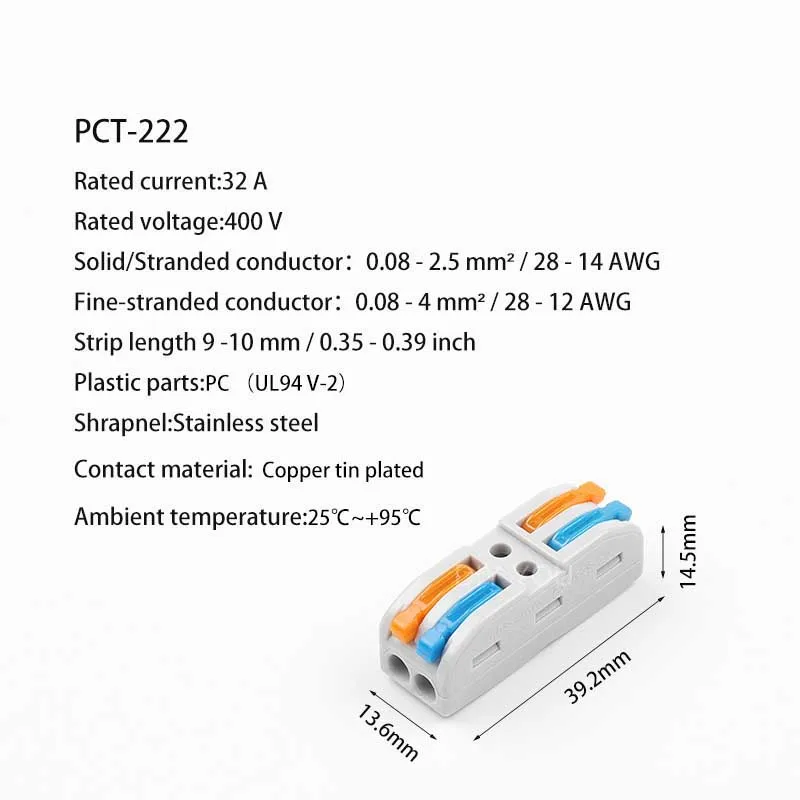 DIY YOU 222 соединитель провода 2/3 pin SPL-2/3 клетка универсальный док-Быстрый проводки проводники клеммный блок Электрооборудование - Цвет: PCT-222